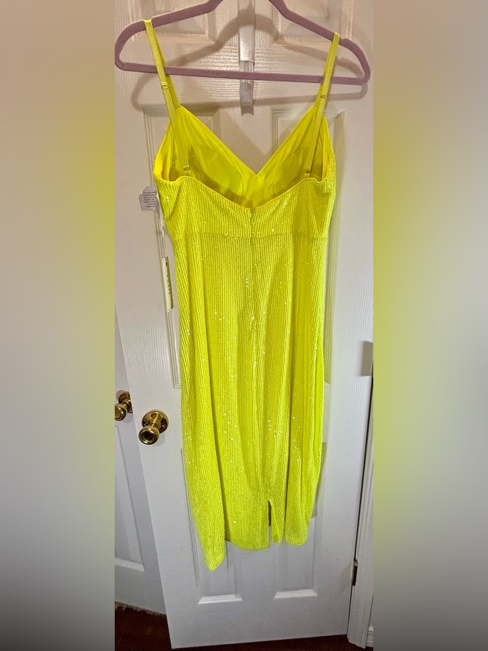 Siena Sequin Mesh Sheath A-Line Dress Citrus Size 10 - Picture 4 of 8